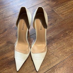 White and clear heels